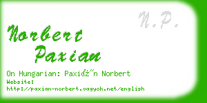 norbert paxian business card